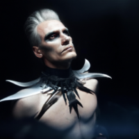demon, horror, dark fantasy, beautiful male demon, pale skin, Neather