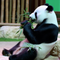 Panda eating 